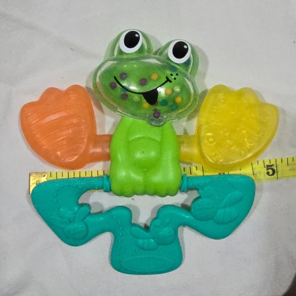 Infantino‎ Frog Teether Rattle Baby Toy Unisex OS Multicolor Textured Rattle